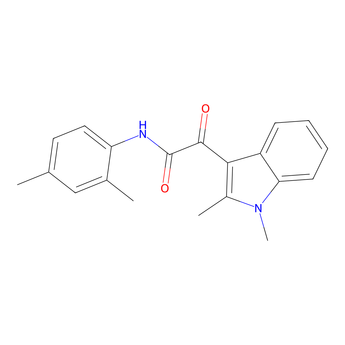 2-(1,2-dimethyl-1H-indol-3-yl)-N-(2,4-dimethylphenyl)-2-oxoacetamide molecular structure, CAS 862831-65-0