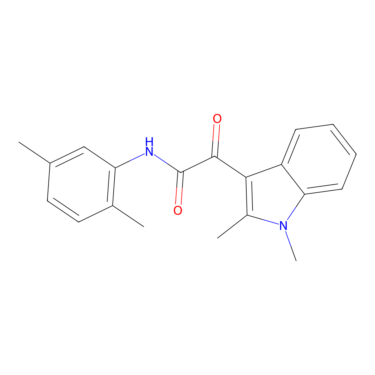 2-(1,2-dimethyl-1H-indol-3-yl)-N-(2,5-dimethylphenyl)-2-oxoacetamide molecular structure, CAS 862831-66-1