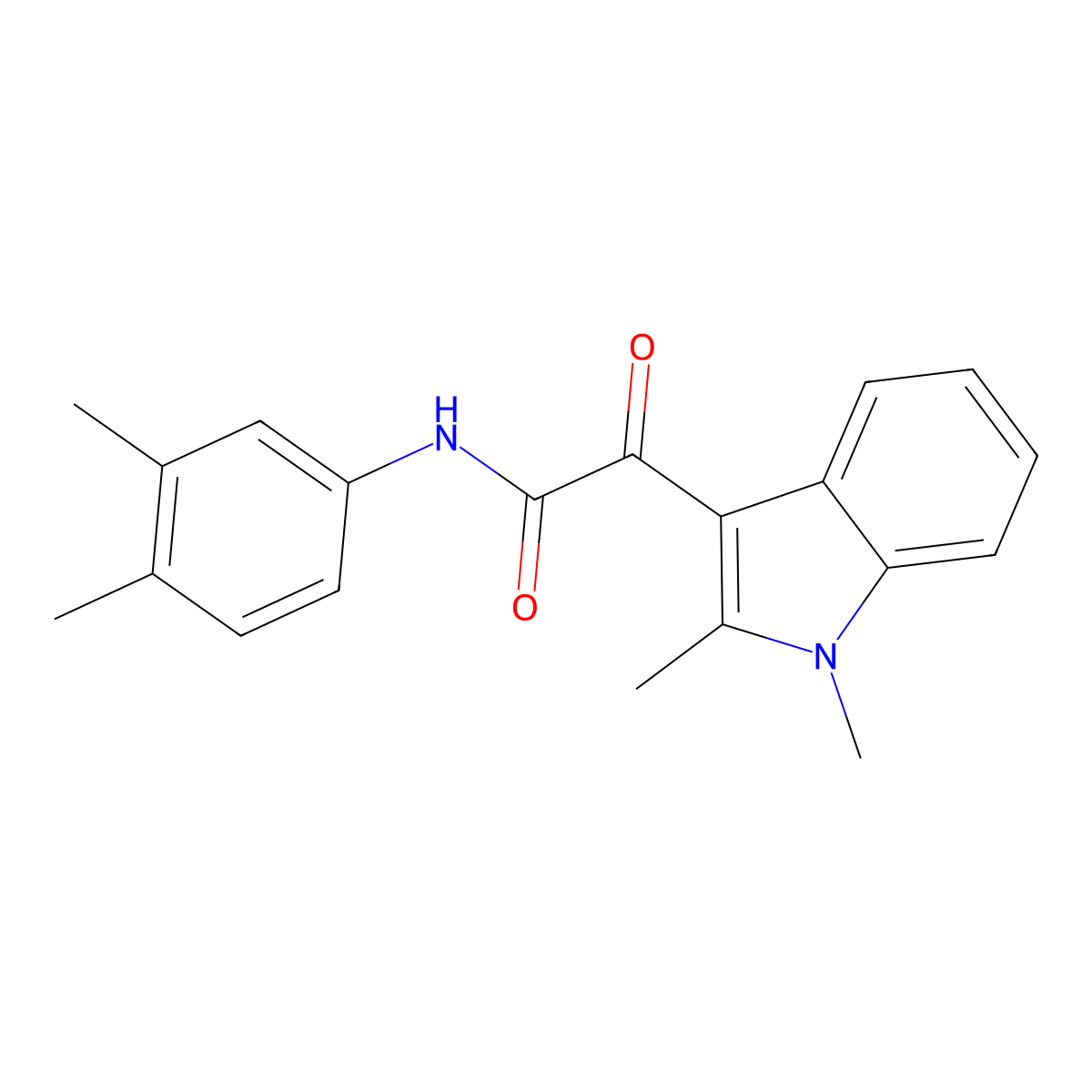 2-(1,2-dimethyl-1H-indol-3-yl)-N-(3,4-dimethylphenyl)-2-oxoacetamide molecular structure, CAS 862831-67-2