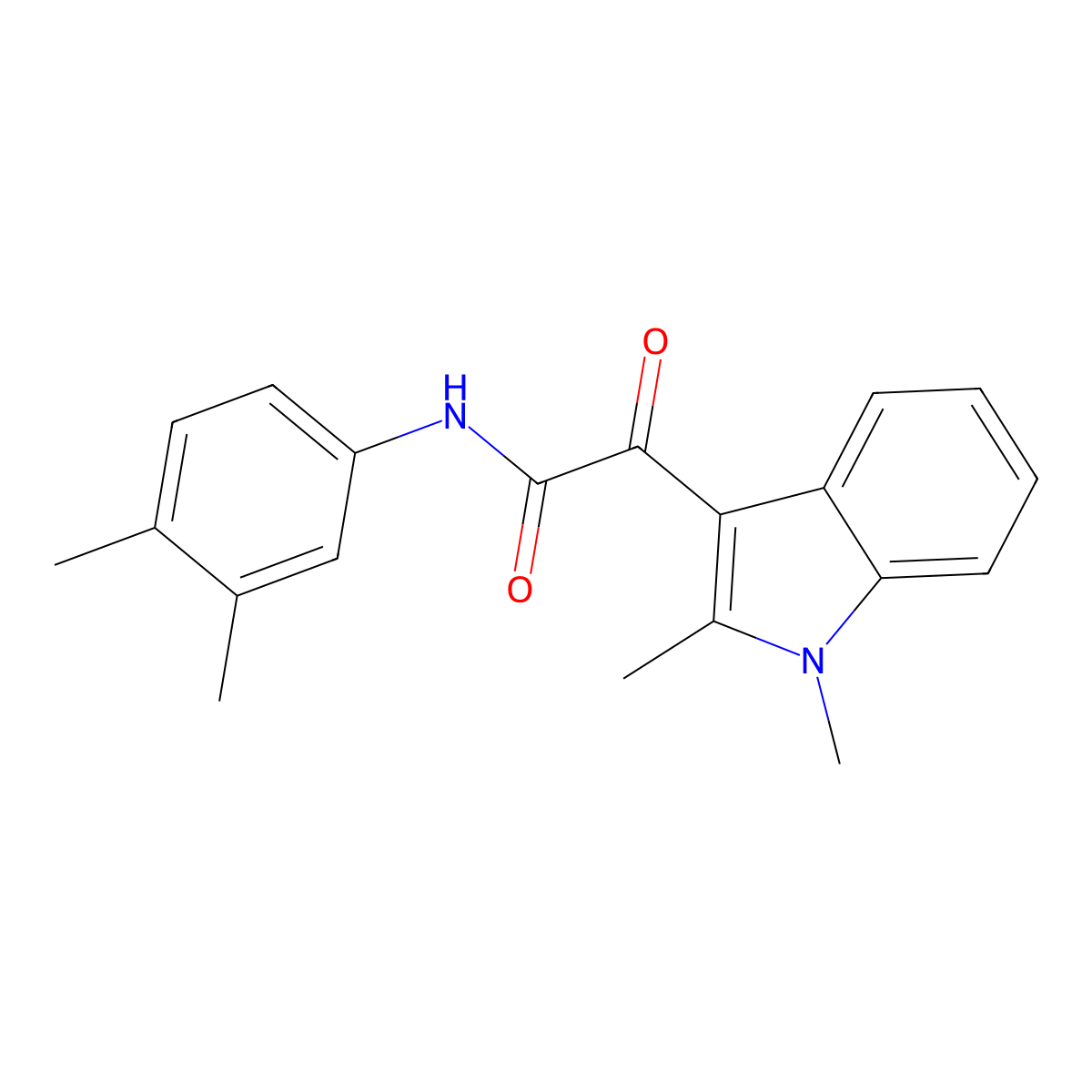 2-(1,2-dimethyl-1H-indol-3-yl)-N-(3,4-dimethylphenyl)-2-oxoacetamide molecular structure, CAS 862831-67-2