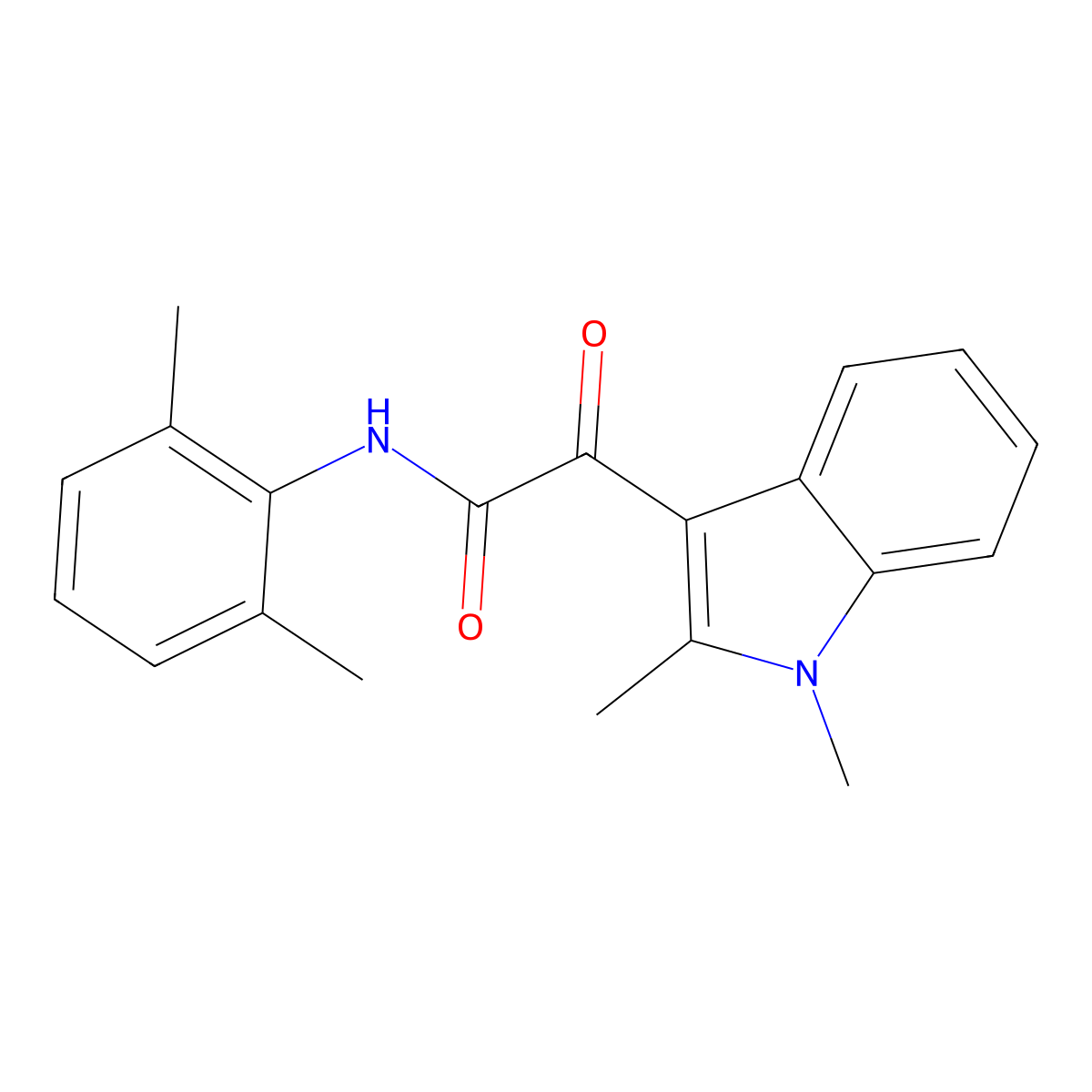 2-(1,2-dimethyl-1H-indol-3-yl)-N-(2,6-dimethylphenyl)-2-oxoacetamide molecular structure, CAS 862831-68-3