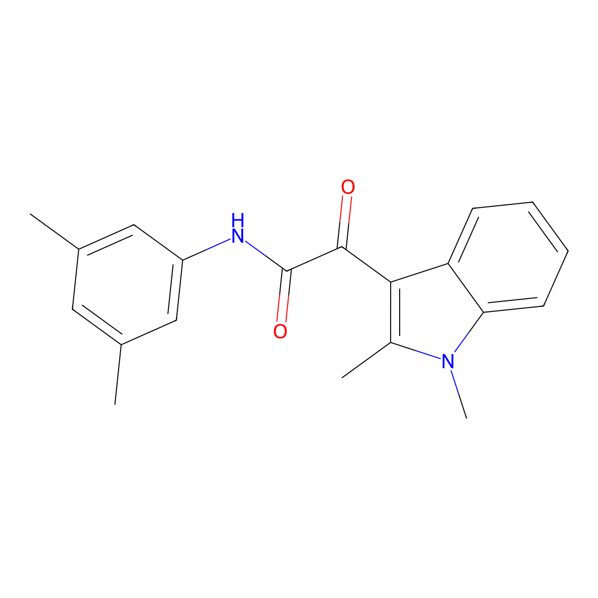 2-(1,2-dimethyl-1H-indol-3-yl)-N-(3,5-dimethylphenyl)-2-oxoacetamide molecular structure, CAS 862831-69-4