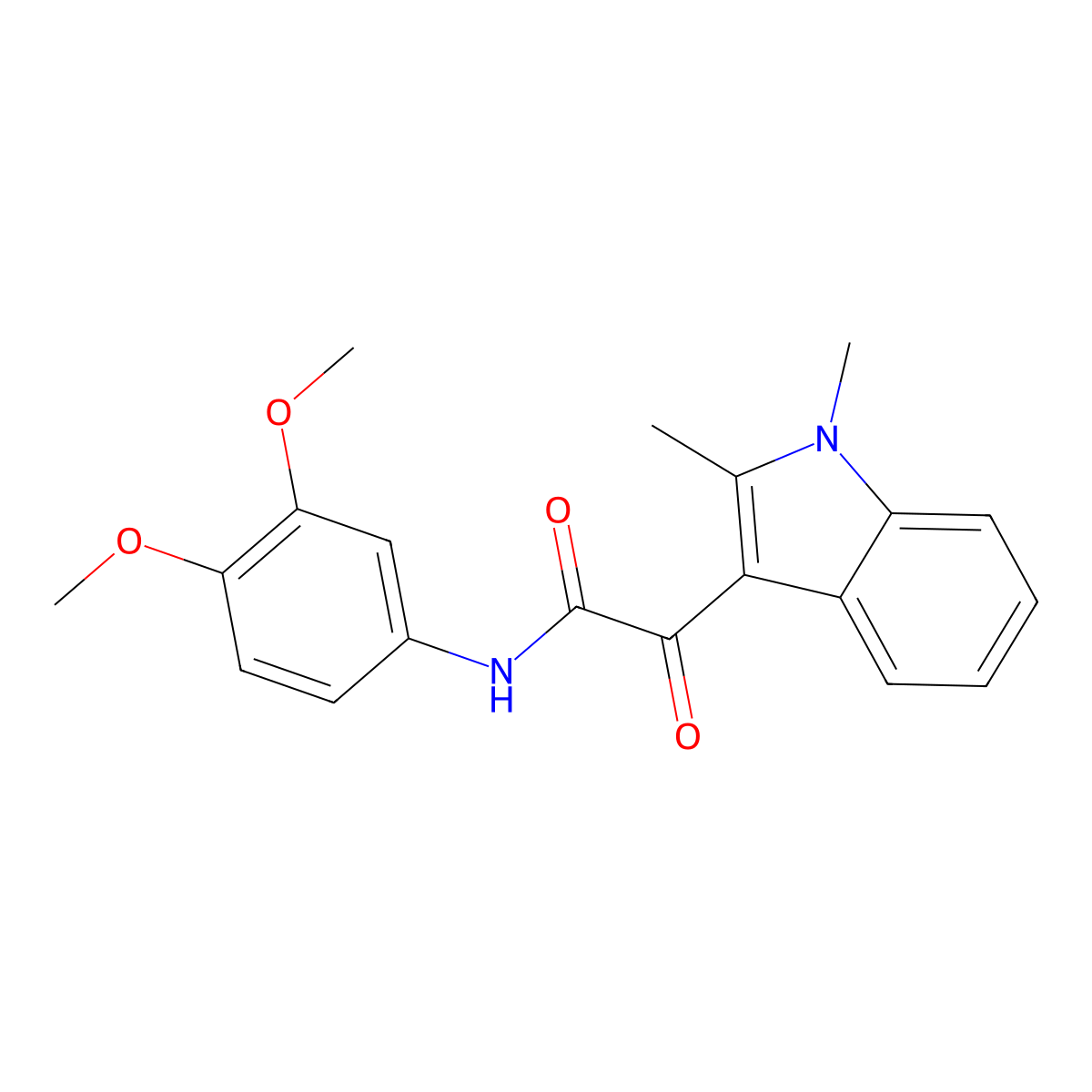N-(3,4-dimethoxyphenyl)-2-(1,2-dimethyl-1H-indol-3-yl)-2-oxoacetamide molecular structure, CAS 862831-70-7
