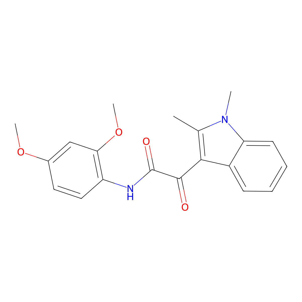 N-(2,4-dimethoxyphenyl)-2-(1,2-dimethyl-1H-indol-3-yl)-2-oxoacetamide molecular structure, CAS 862831-71-8