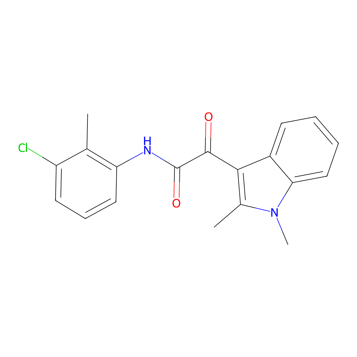 N-(3-chloro-2-methylphenyl)-2-(1,2-dimethyl-1H-indol-3-yl)-2-oxoacetamide molecular structure, CAS 862831-75-2