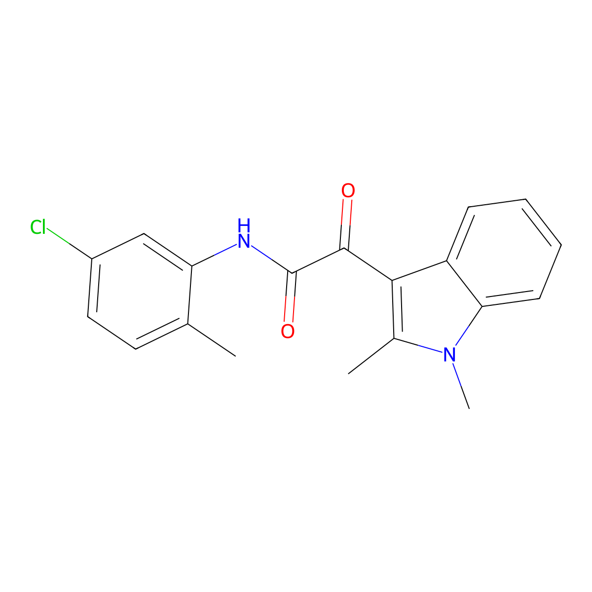 N-(5-chloro-2-methylphenyl)-2-(1,2-dimethyl-1H-indol-3-yl)-2-oxoacetamide molecular structure, CAS 862831-76-3