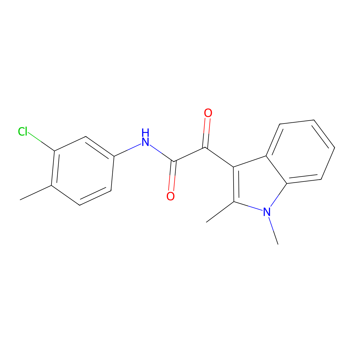 N-(3-chloro-4-methylphenyl)-2-(1,2-dimethyl-1H-indol-3-yl)-2-oxoacetamide molecular structure, CAS 862831-77-4