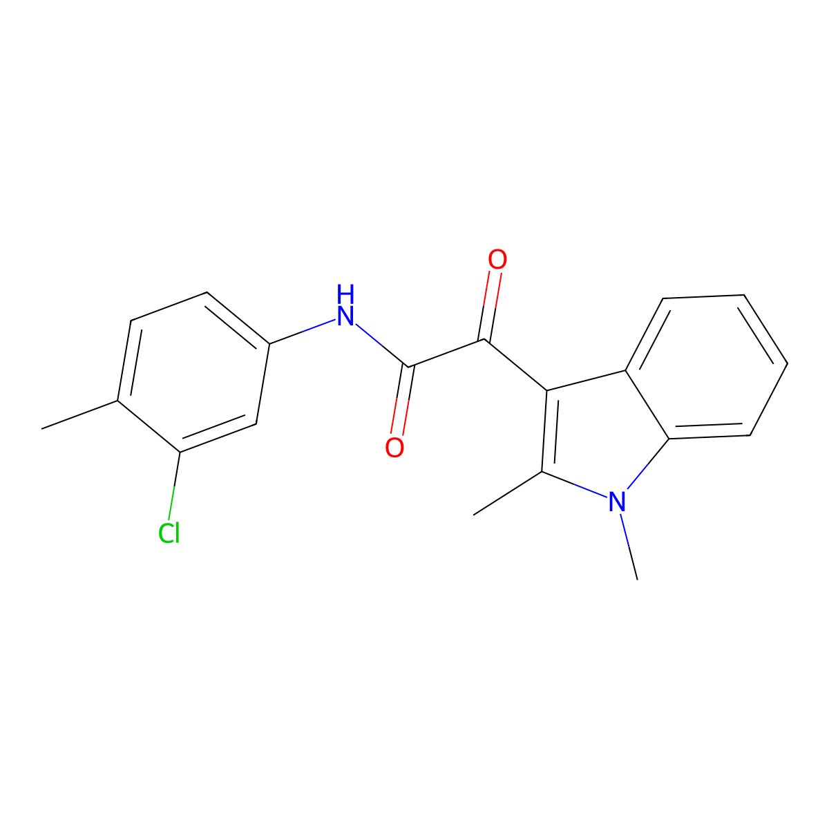 N-(3-chloro-4-methylphenyl)-2-(1,2-dimethyl-1H-indol-3-yl)-2-oxoacetamide molecular structure, CAS 862831-77-4
