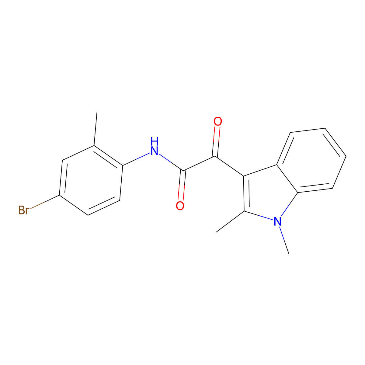 N-(4-bromo-2-methylphenyl)-2-(1,2-dimethyl-1H-indol-3-yl)-2-oxoacetamide molecular structure, CAS 862831-79-6