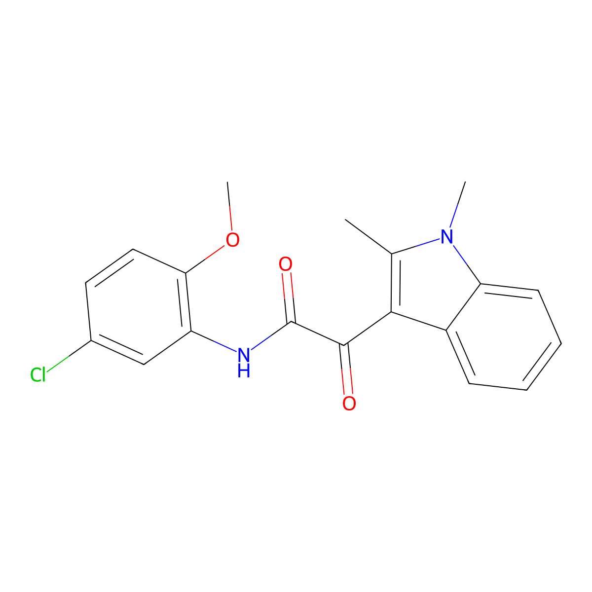N-(5-chloro-2-methoxyphenyl)-2-(1,2-dimethyl-1H-indol-3-yl)-2-oxoacetamide molecular structure, CAS 862831-80-9
