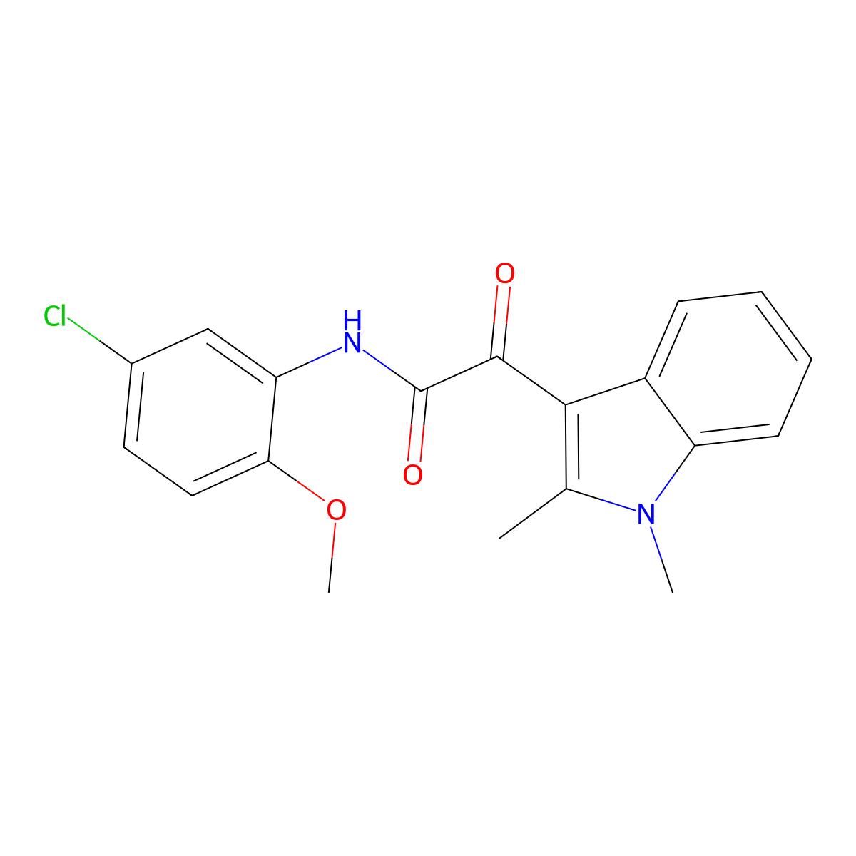 N-(5-chloro-2-methoxyphenyl)-2-(1,2-dimethyl-1H-indol-3-yl)-2-oxoacetamide molecular structure, CAS 862831-80-9