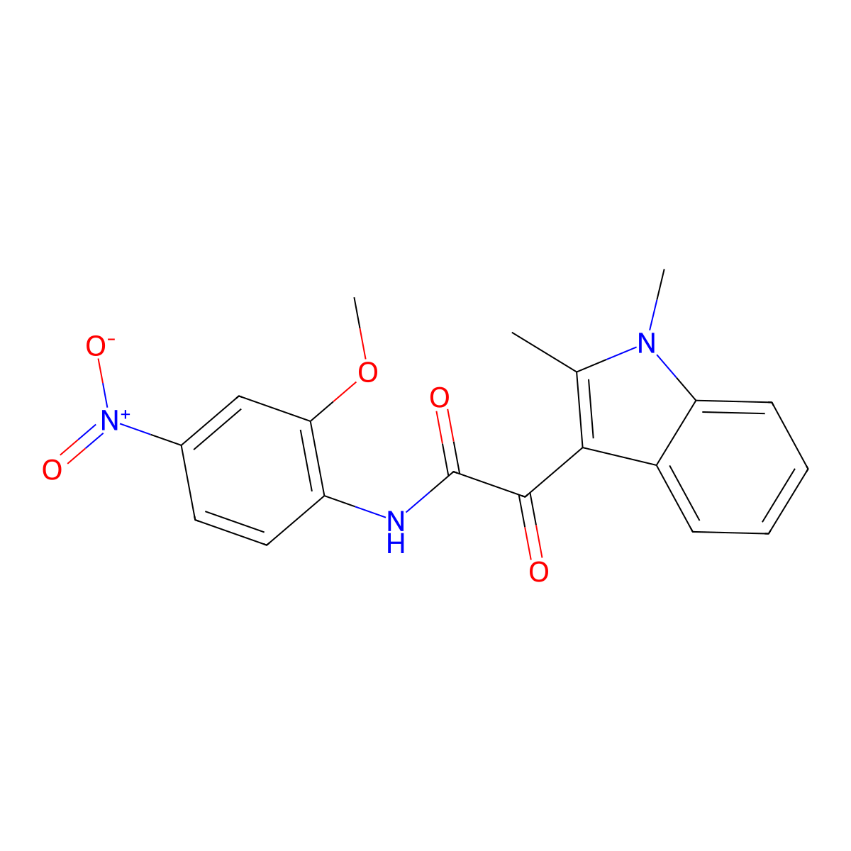2-(1,2-dimethyl-1H-indol-3-yl)-N-(2-methoxy-4-nitrophenyl)-2-oxoacetamide molecular structure, CAS 862831-82-1