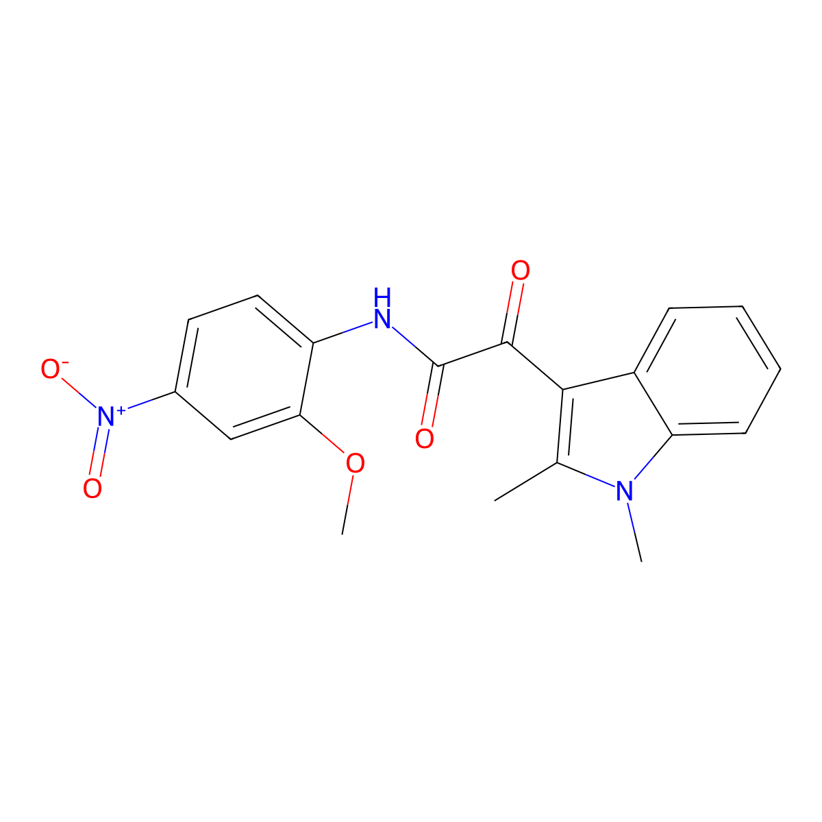 2-(1,2-dimethyl-1H-indol-3-yl)-N-(2-methoxy-4-nitrophenyl)-2-oxoacetamide molecular structure, CAS 862831-82-1