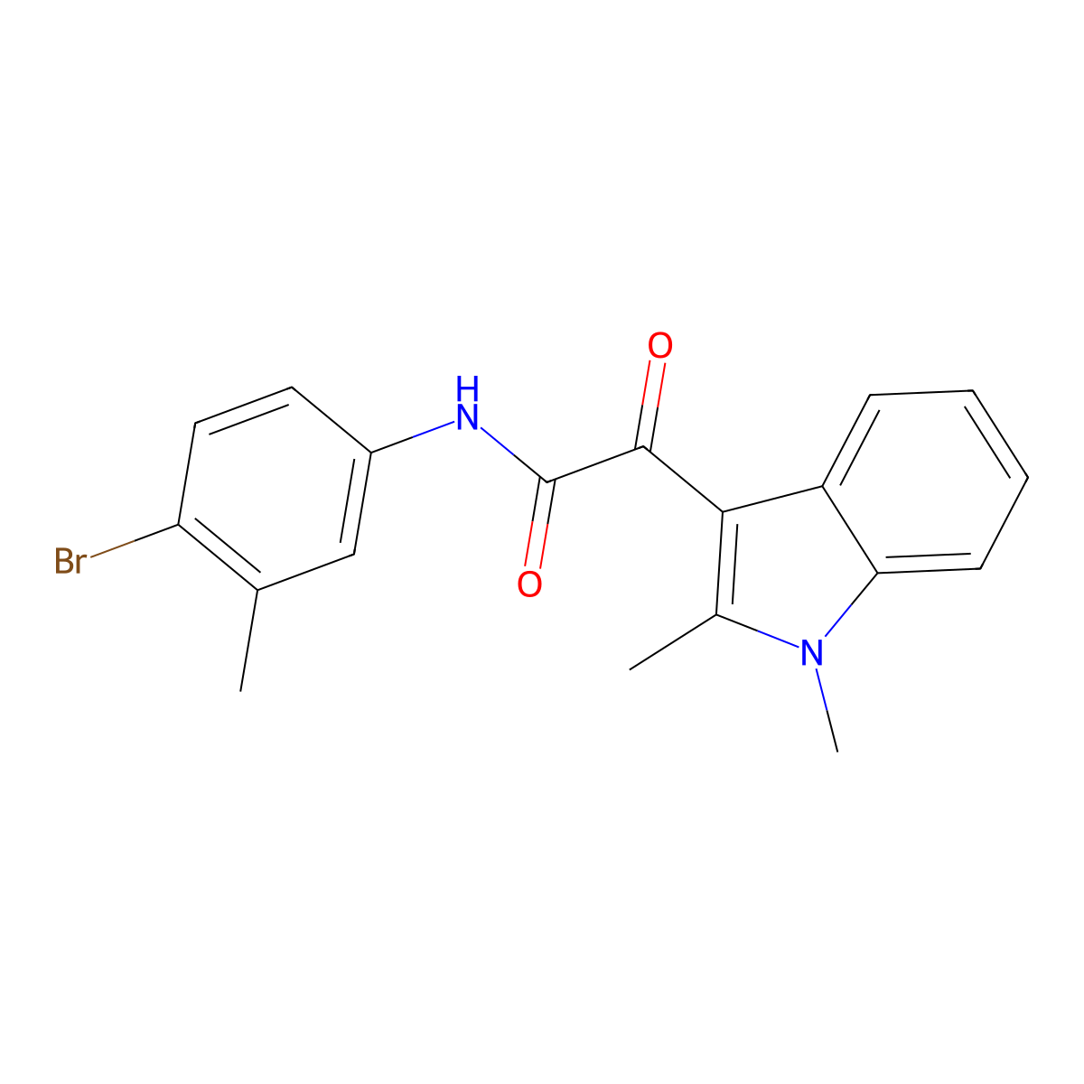 N-(4-bromo-3-methylphenyl)-2-(1,2-dimethyl-1H-indol-3-yl)-2-oxoacetamide molecular structure, CAS 862831-84-3