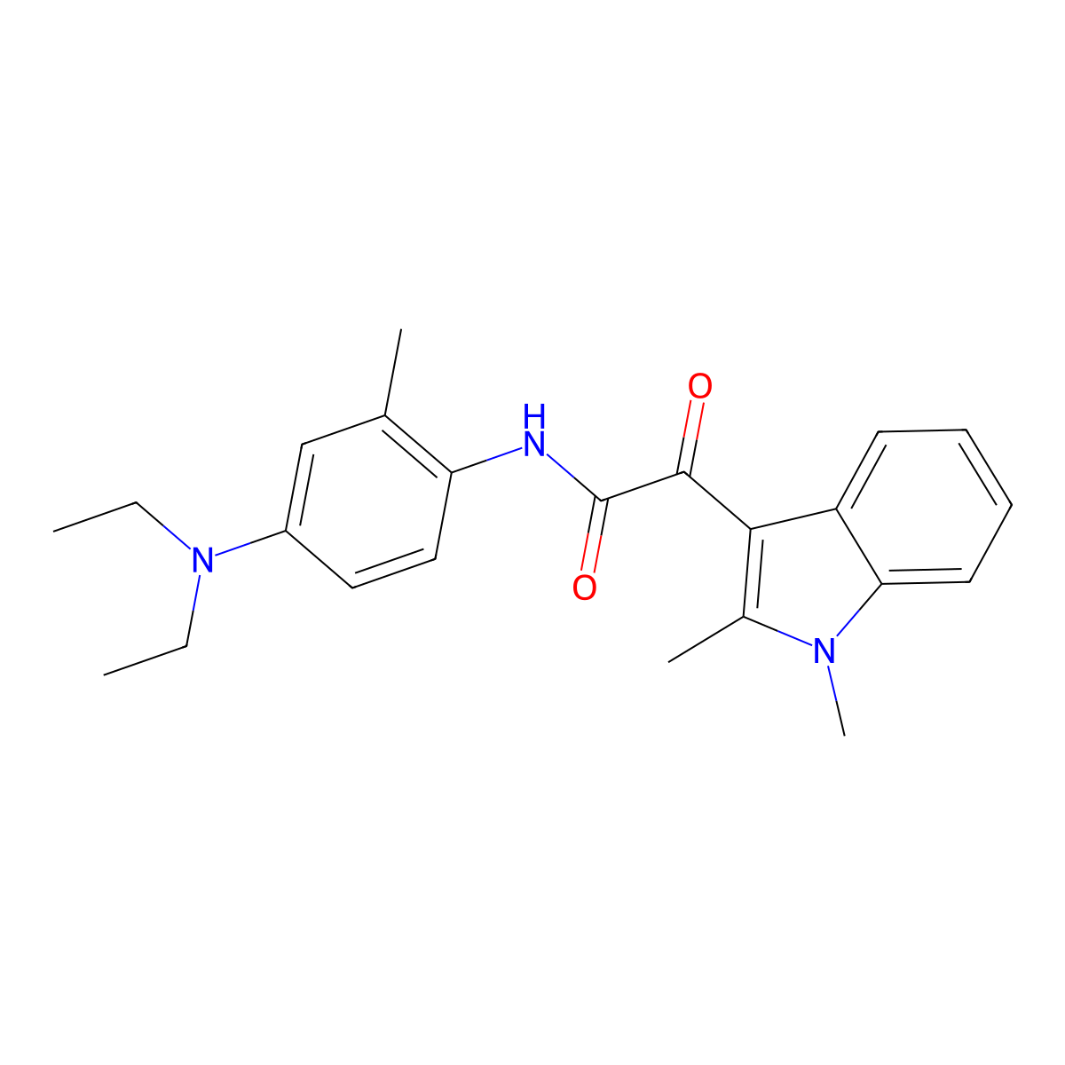 N-[4-(diethylamino)-2-methylphenyl]-2-(1,2-dimethyl-1H-indol-3-yl)-2-oxoacetamide molecular structure, CAS 862831-85-4