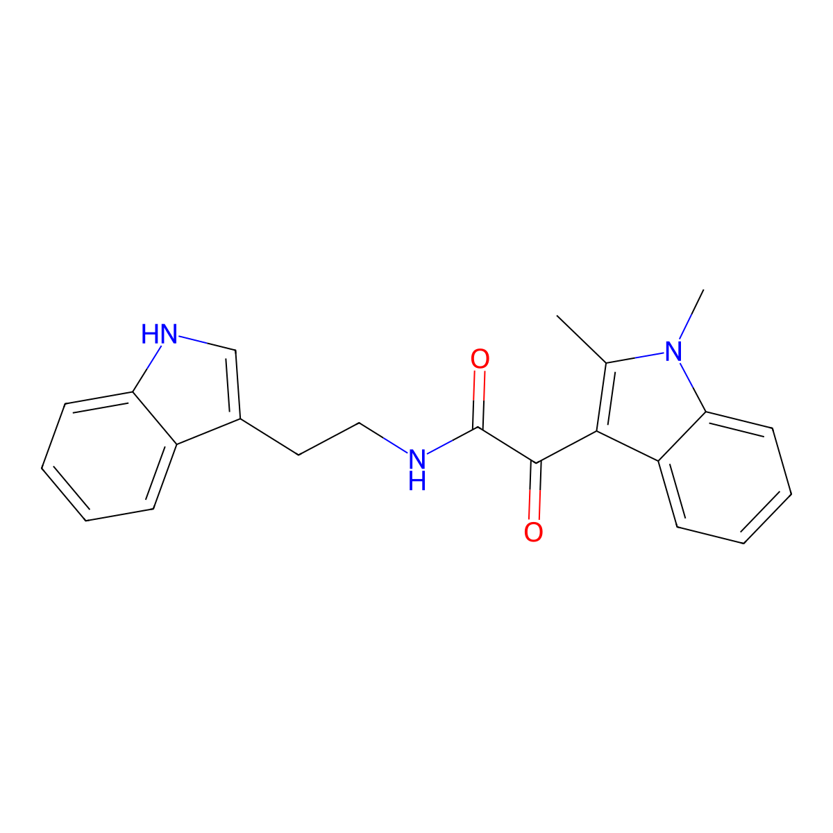 2-(1,2-dimethyl-1H-indol-3-yl)-N-[2-(1H-indol-3-yl)ethyl]-2-oxoacetamide molecular structure, CAS 862831-87-6