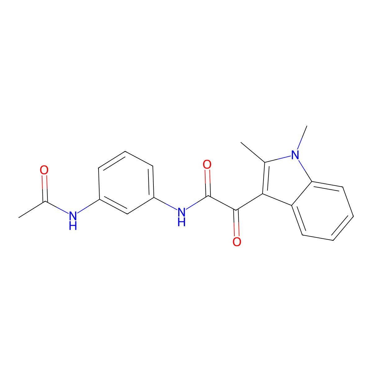 N-(3-acetamidophenyl)-2-(1,2-dimethyl-1H-indol-3-yl)-2-oxoacetamide molecular structure, CAS 862831-88-7