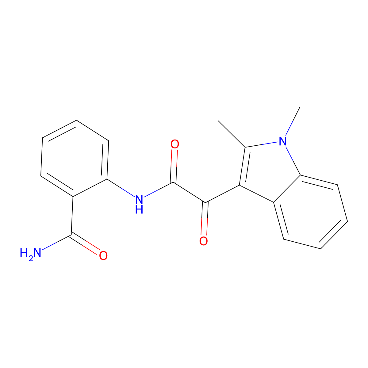 2-[2-(1,2-dimethyl-1H-indol-3-yl)-2-oxoacetamido]benzamide molecular structure, CAS 862831-90-1