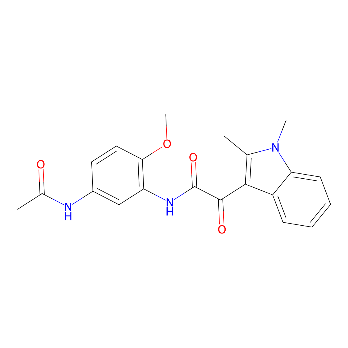 N-(5-acetamido-2-methoxyphenyl)-2-(1,2-dimethyl-1H-indol-3-yl)-2-oxoacetamide molecular structure, CAS 862831-92-3