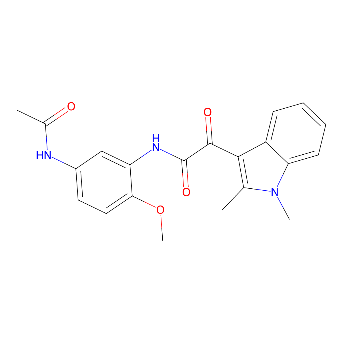 N-(5-acetamido-2-methoxyphenyl)-2-(1,2-dimethyl-1H-indol-3-yl)-2-oxoacetamide molecular structure, CAS 862831-92-3