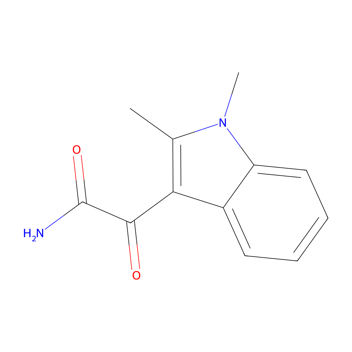 2-(1,2-dimethyl-1H-indol-3-yl)-2-oxoacetamide molecular structure, CAS 862831-93-4