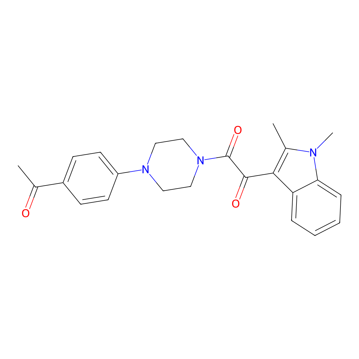 1-[4-(4-Acetylphenyl)piperazin-1-yl]-2-(1,2-dimethylindol-3-yl)ethane-1,2-dione molecular structure, CAS 862831-95-6