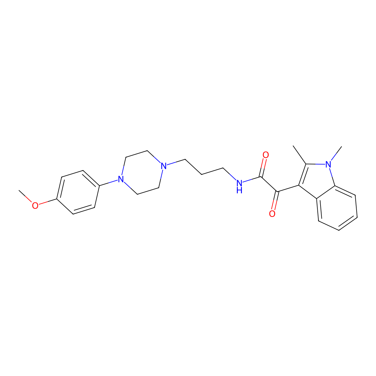 2-(1,2-dimethyl-1H-indol-3-yl)-N-{3-[4-(4-methoxyphenyl)piperazin-1-yl]propyl}-2-oxoacetamide molecular structure, CAS 862832-05-1