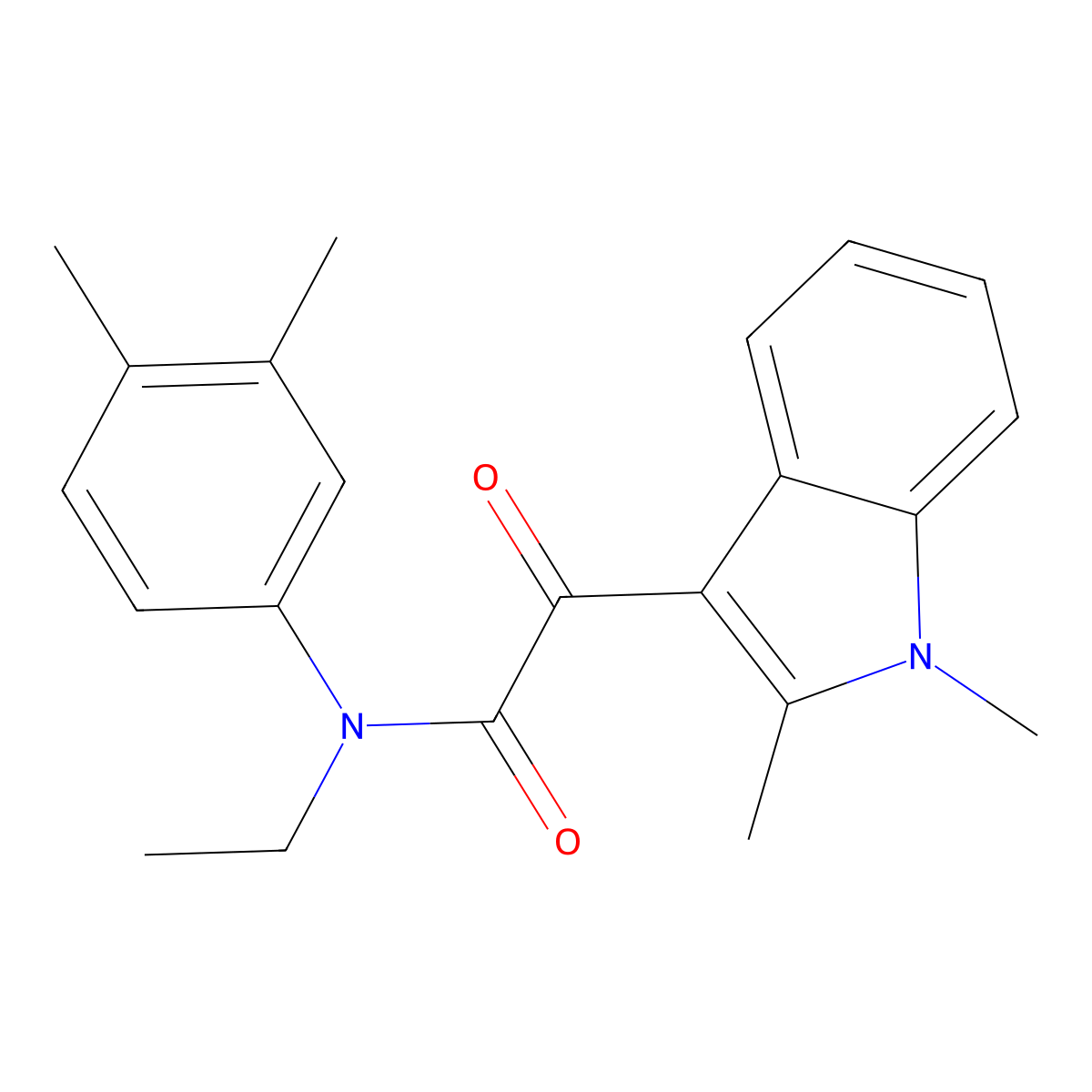 2-(1,2-dimethyl-1H-indol-3-yl)-N-(3,4-dimethylphenyl)-N-ethyl-2-oxoacetamide molecular structure, CAS 862832-10-8