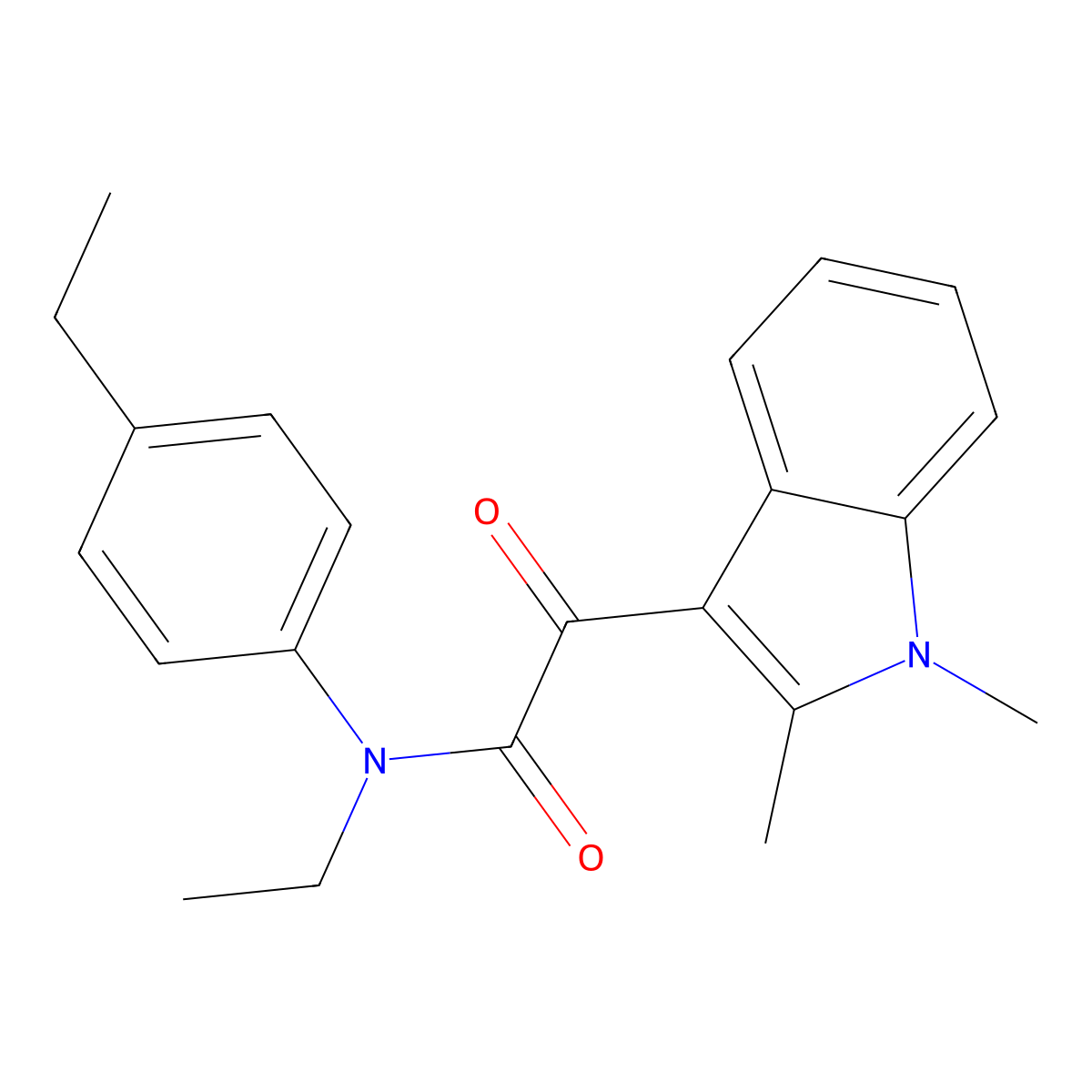 2-(1,2-dimethyl-1H-indol-3-yl)-N-ethyl-N-(4-ethylphenyl)-2-oxoacetamide molecular structure, CAS 862832-11-9