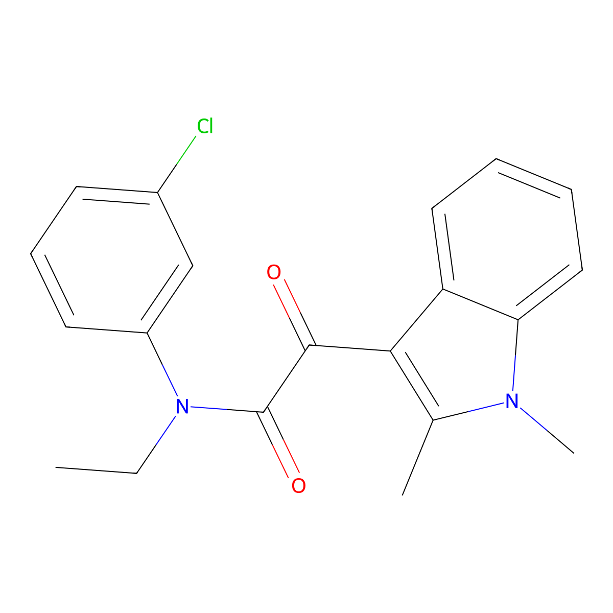 N-(3-chlorophenyl)-2-(1,2-dimethyl-1H-indol-3-yl)-N-ethyl-2-oxoacetamide molecular structure, CAS 862832-12-0