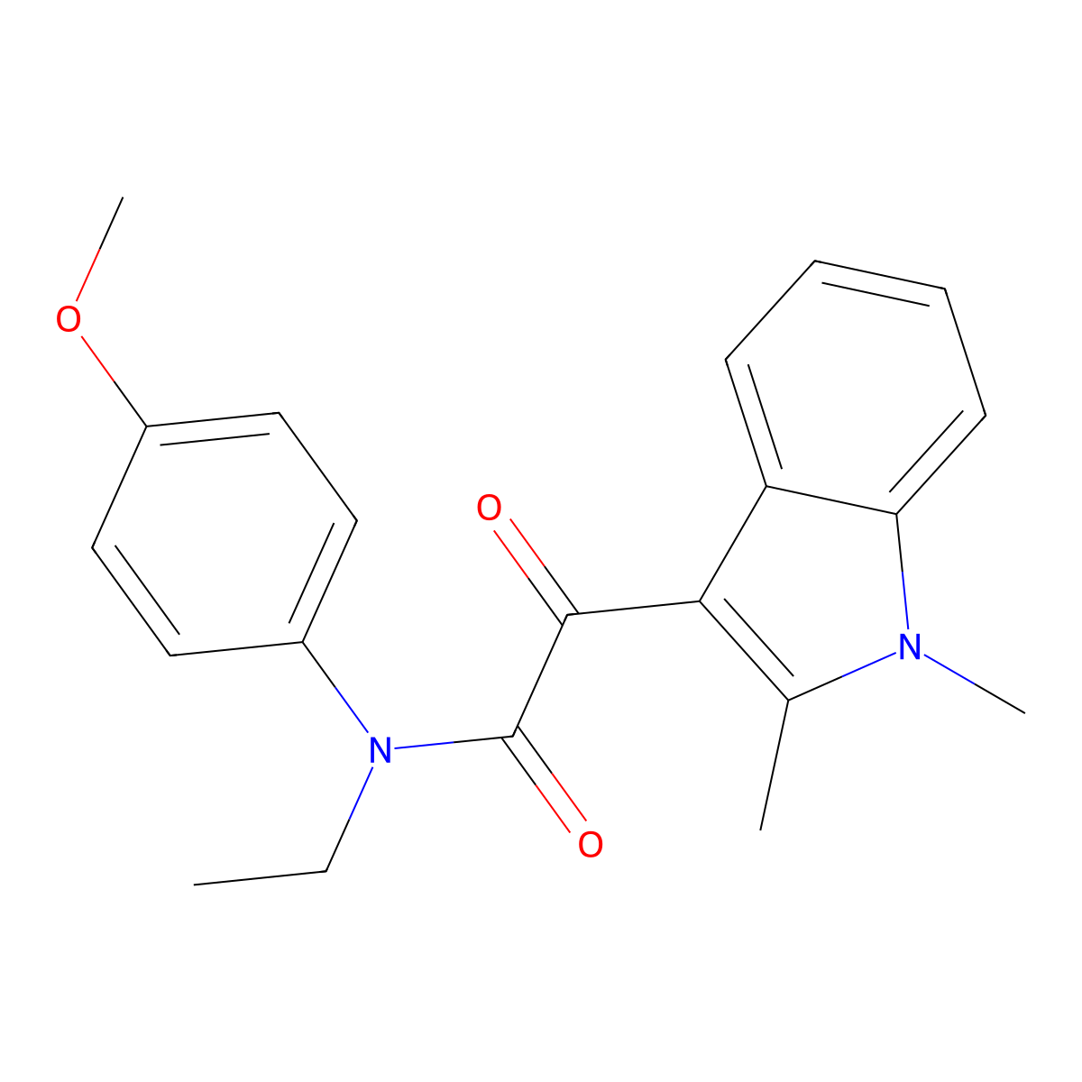 2-(1,2-dimethyl-1H-indol-3-yl)-N-ethyl-N-(4-methoxyphenyl)-2-oxoacetamide molecular structure, CAS 862832-14-2