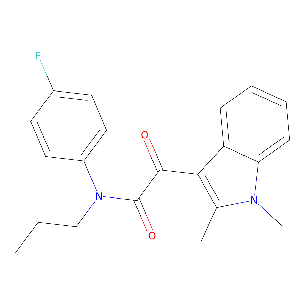 2-(1,2-dimethyl-1H-indol-3-yl)-N-(4-fluorophenyl)-2-oxo-N-propylacetamide molecular structure, CAS 862832-15-3