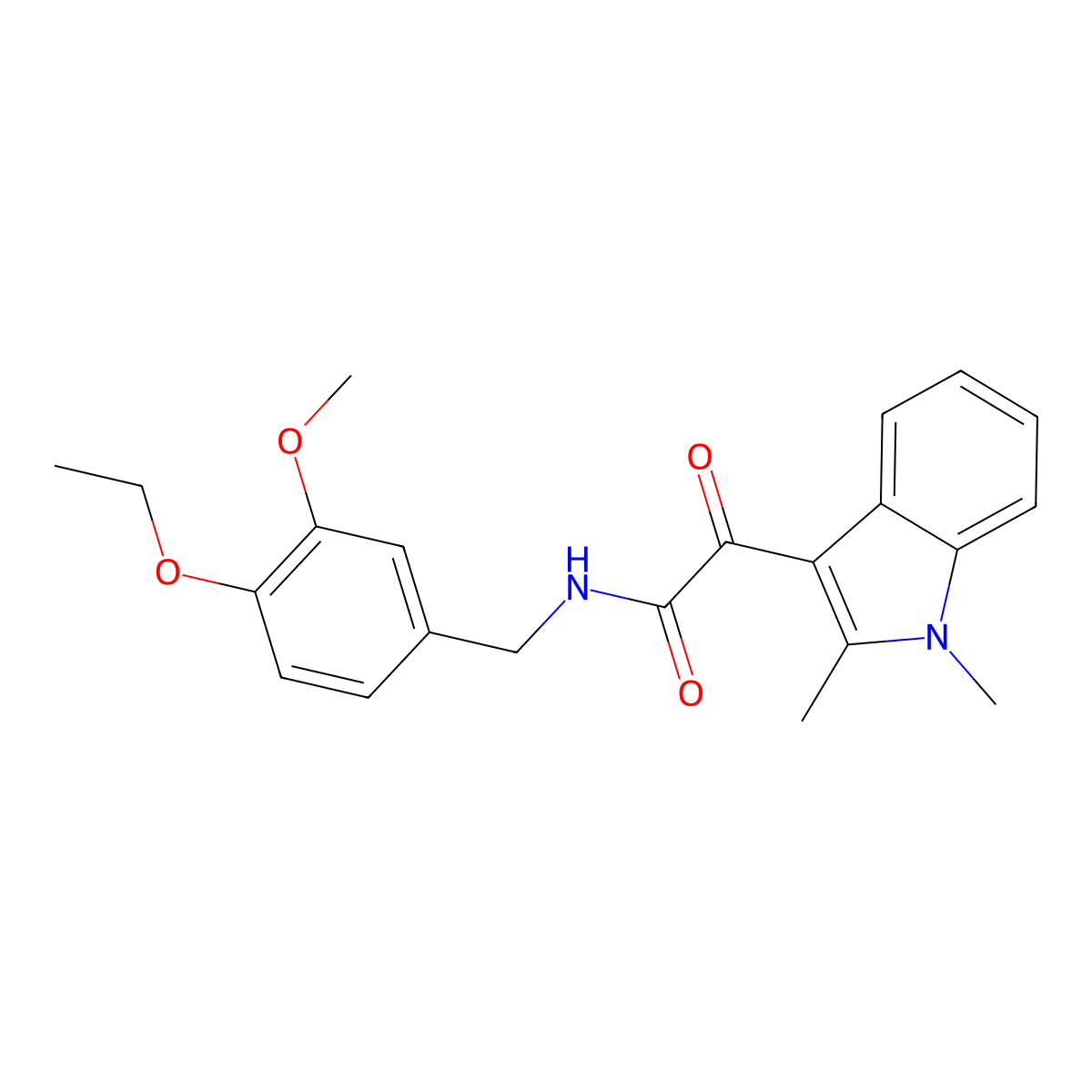 2-(1,2-dimethylindol-3-yl)-N-[(4-ethoxy-3-methoxyphenyl)methyl]-2-oxoacetamide molecular structure, CAS 862832-16-4