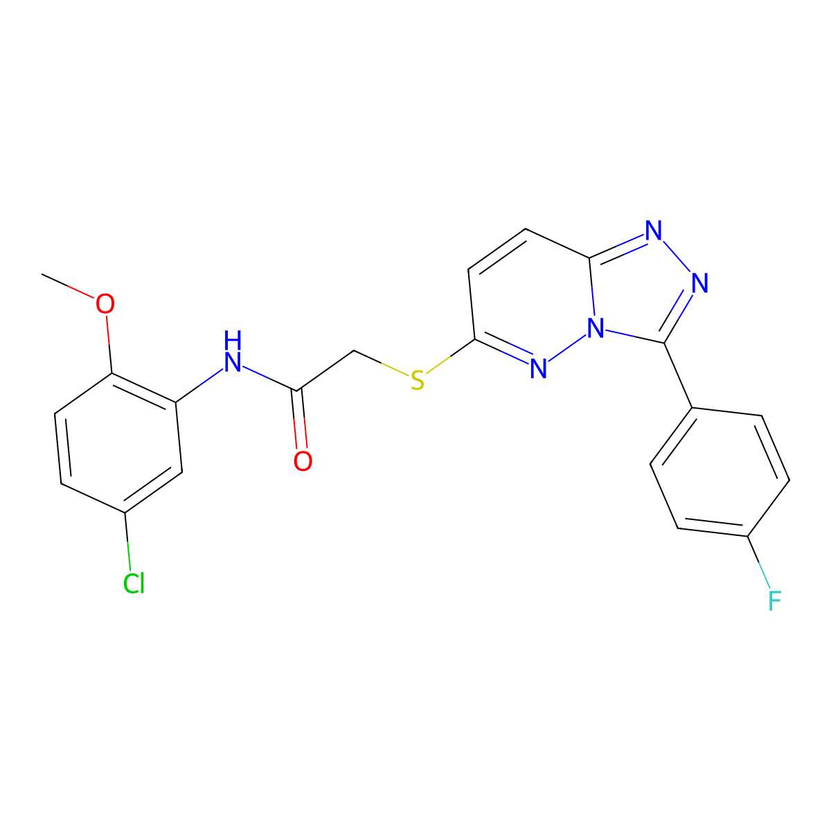 N-(5-chloro-2-methoxyphenyl)-2-((3-(4-fluorophenyl)-[1,2,4]triazolo[4,3-b]pyridazin-6-yl)thio)acetamide molecular structure, CAS 862832-18-6