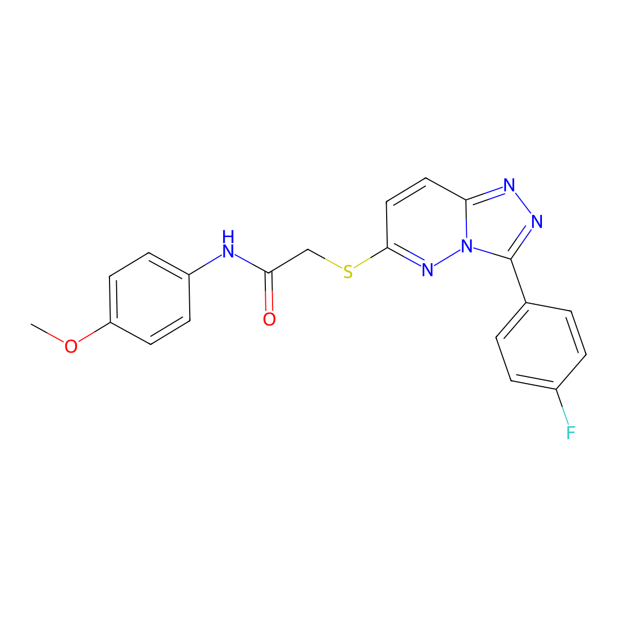 2-((3-(4-fluorophenyl)-[1,2,4]triazolo[4,3-b]pyridazin-6-yl)thio)-N-(4-methoxyphenyl)acetamide molecular structure, CAS 862832-20-0
