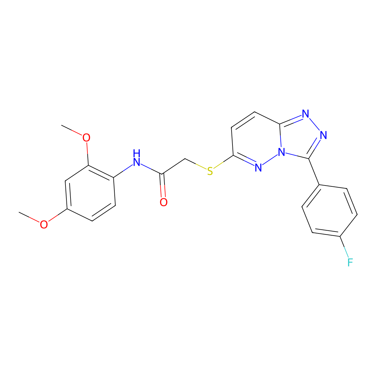 N-(2,4-dimethoxyphenyl)-2-((3-(4-fluorophenyl)-[1,2,4]triazolo[4,3-b]pyridazin-6-yl)thio)acetamide molecular structure, CAS 862832-22-2