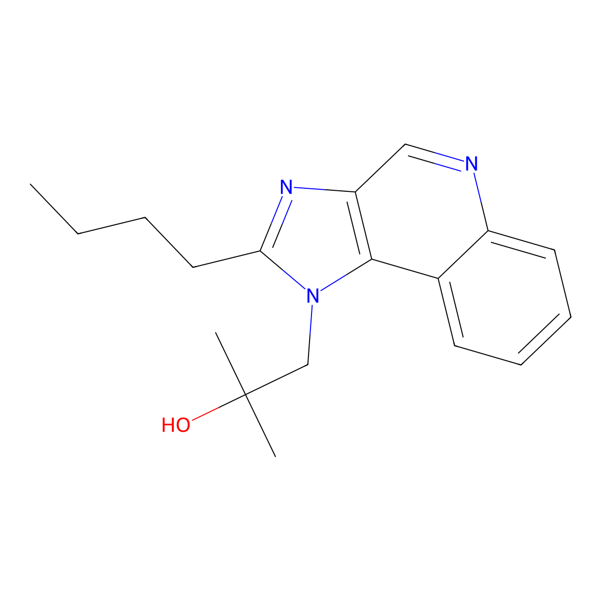 1-(2-butyl-1H-imidazo[4,5-c]quinolin-1-yl)-2-methylpropan-2-ol molecular structure, CAS 862844-29-9