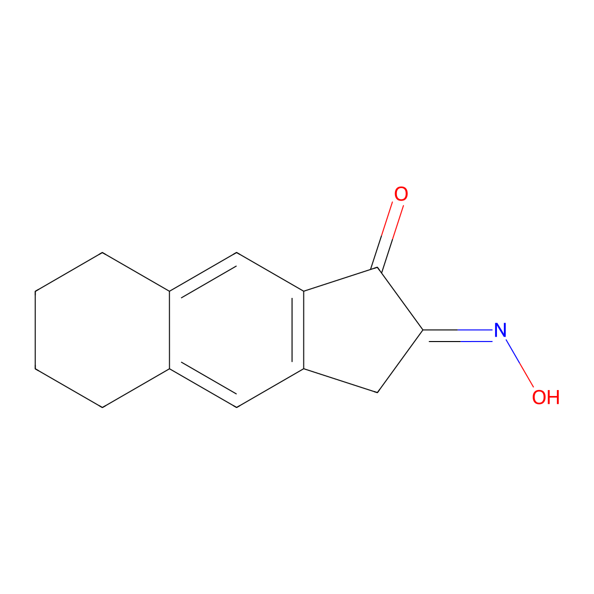 (E)-2-(hydroxyimino)-2,3,5,6,7,8-hexahydro-1H-cyclopenta[b]naphthalen-1-one molecular structure, CAS 862845-54-3