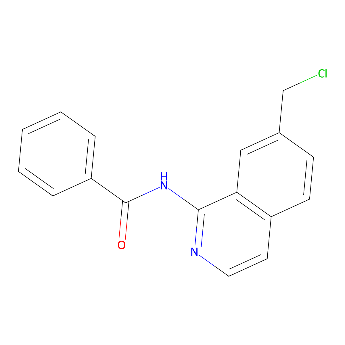N-(7-(Chloromethyl)isoquinolin-1-yl)benzamide molecular structure, CAS 862845-69-0