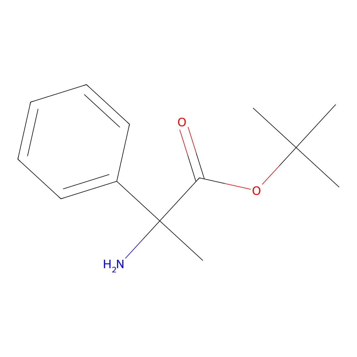 tert-butyl (2S)-2-amino-2-phenylpropanoate molecular structure, CAS 862847-50-5