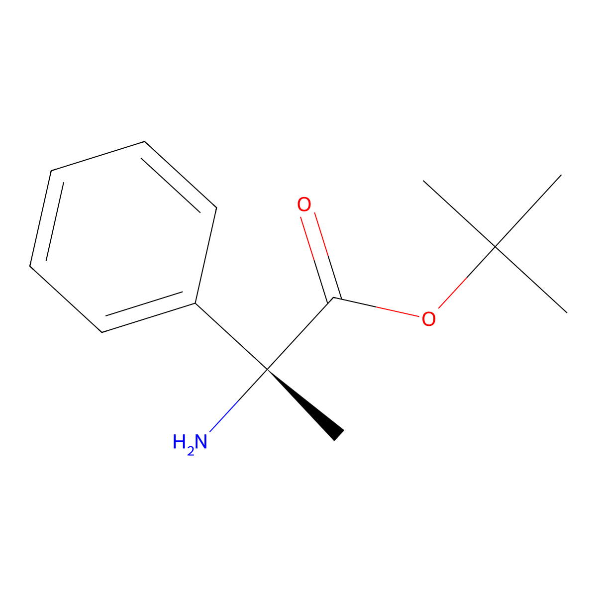tert-butyl (2R)-2-amino-2-phenylpropanoate molecular structure, CAS 862847-59-4