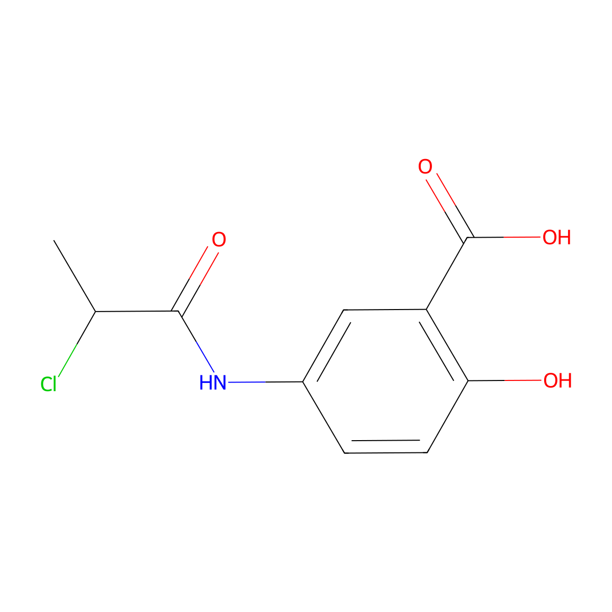 5-[(2-Chloropropanoyl)amino]-2-hydroxybenzoic acid molecular structure, CAS 862853-64-3