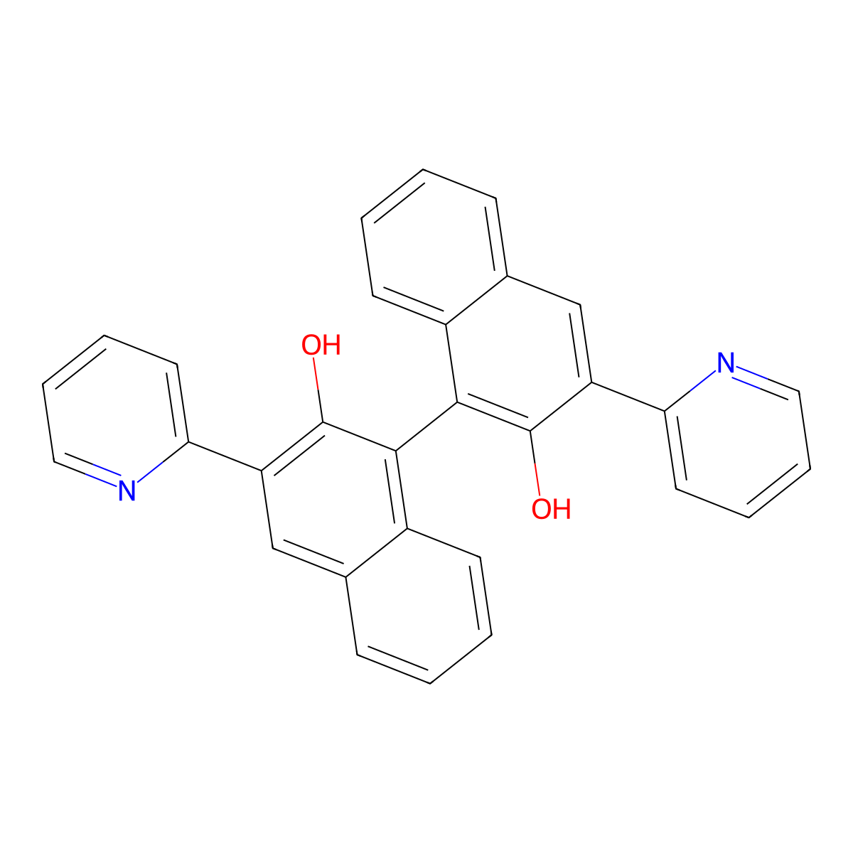 (S)-3,3'-Di(pyridin-2-yl)-[1,1'-binapthalene]-2,2'-diol molecular structure, CAS 862856-02-8