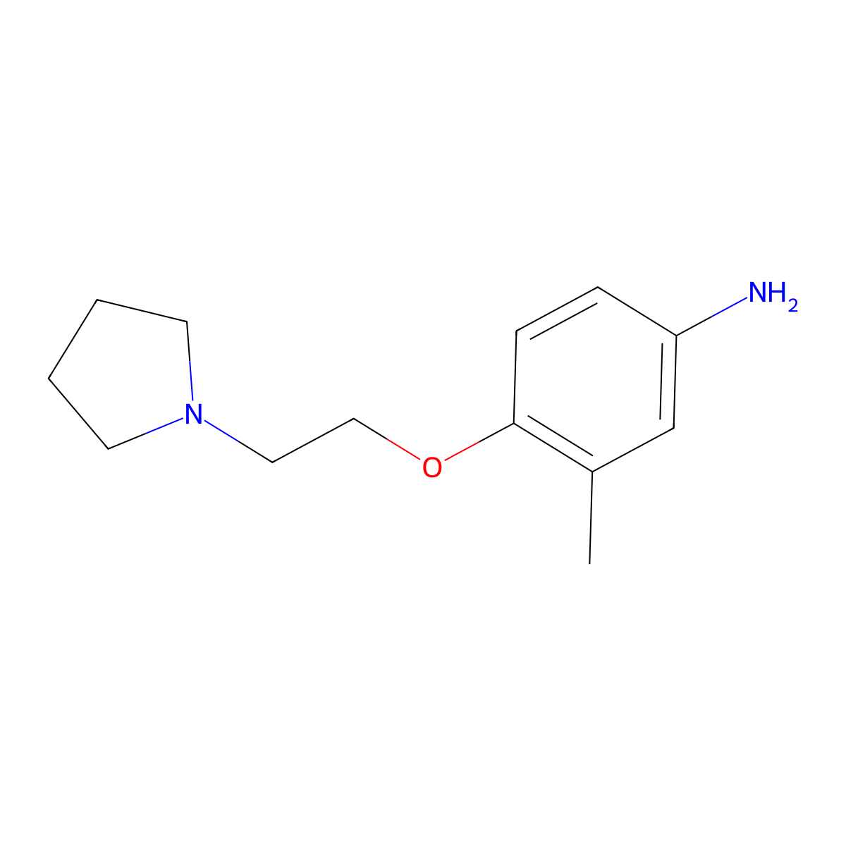 3-Methyl-4-[2-(pyrrolidin-1-yl)ethoxy]aniline molecular structure, CAS 862874-66-6