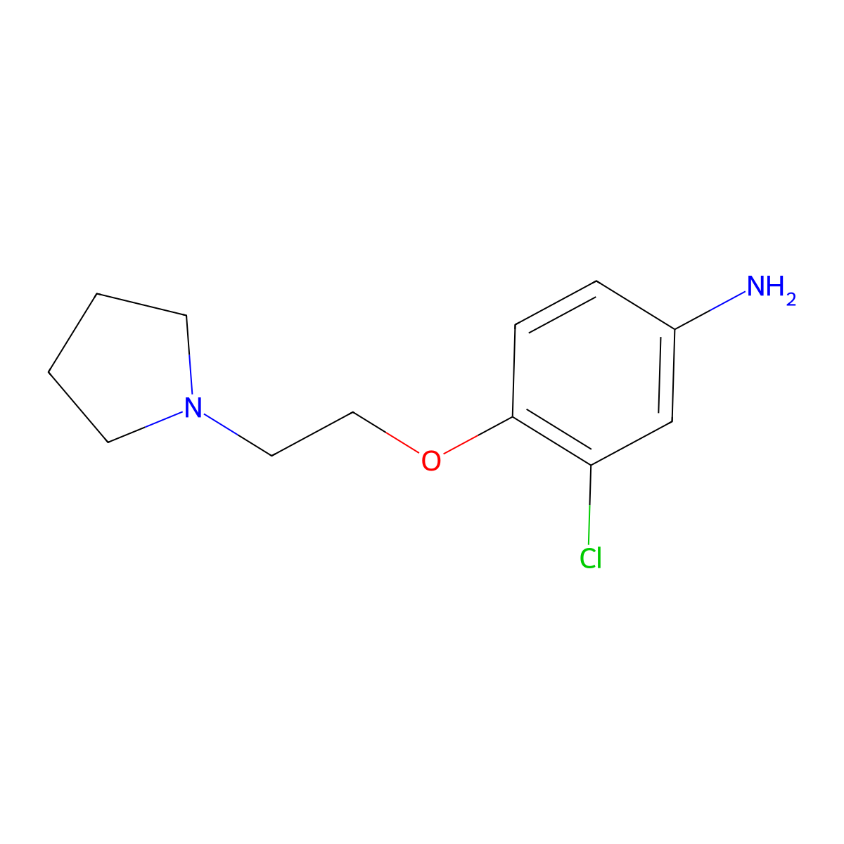 3-Chloro-4-[2-(pyrrolidin-1-yl)ethoxy]aniline molecular structure, CAS 862874-68-8