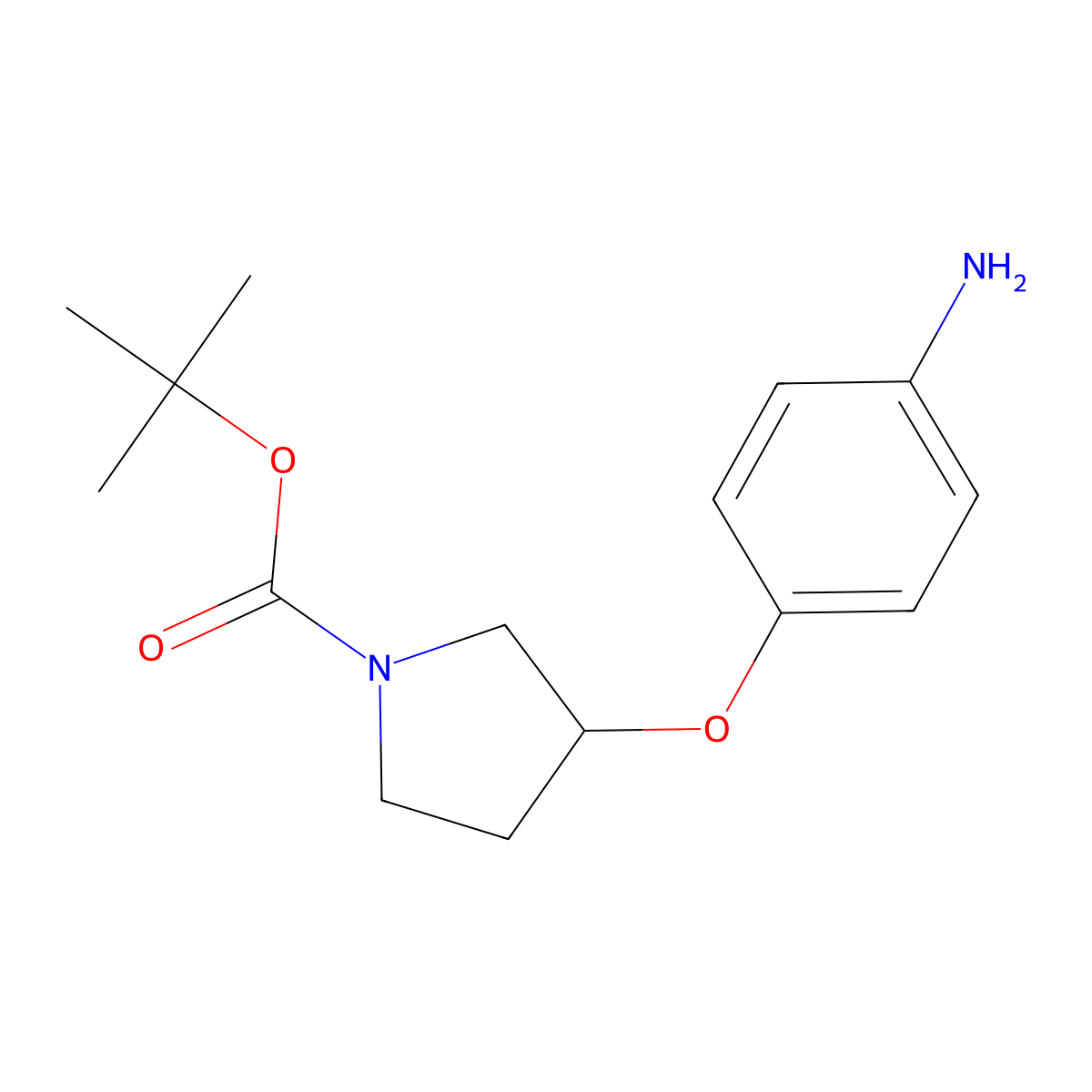tert-Butyl 3-(4-aminophenoxy)pyrrolidine-1-carboxylate molecular structure, CAS 862874-75-7