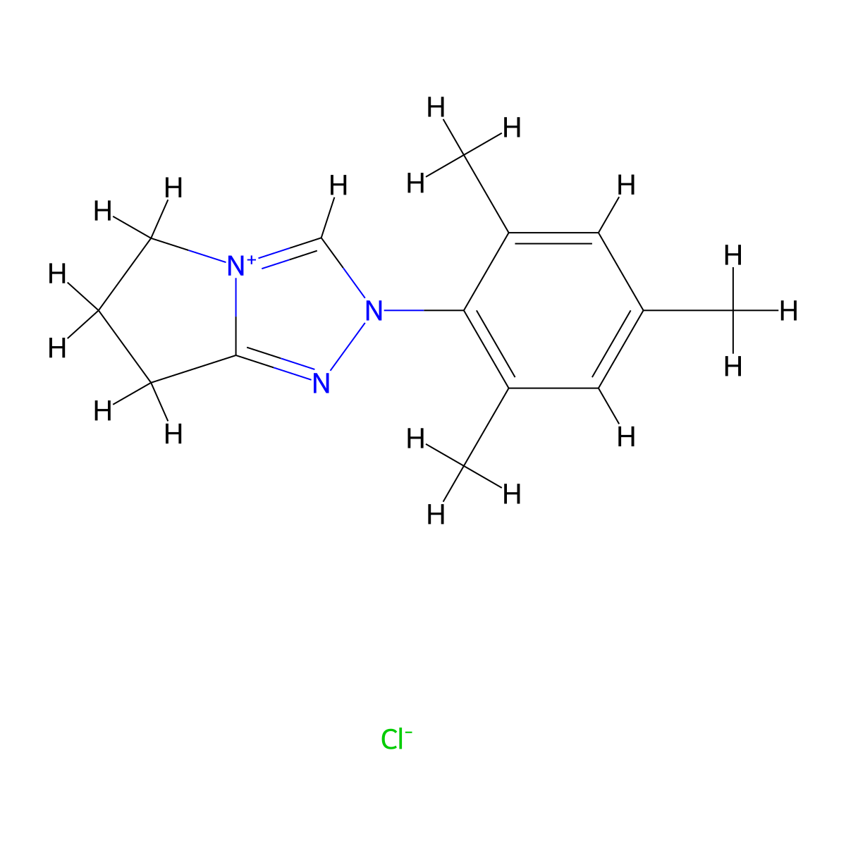 2-Mesityl-6,7-dihydro-5H-pyrrolo[2,1-c][1,2,4]triazol-2-ium chloride molecular structure, CAS 862893-81-0