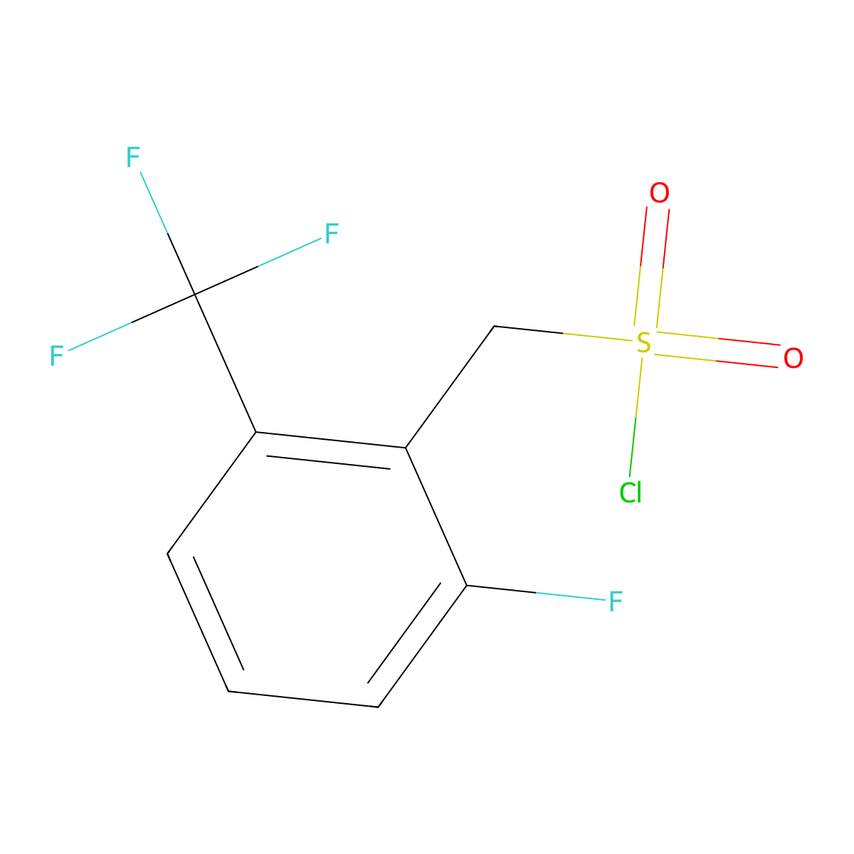 (2-Fluoro-6-(trifluoromethyl)phenyl)methanesulfonyl chloride molecular structure, CAS 862896-90-0