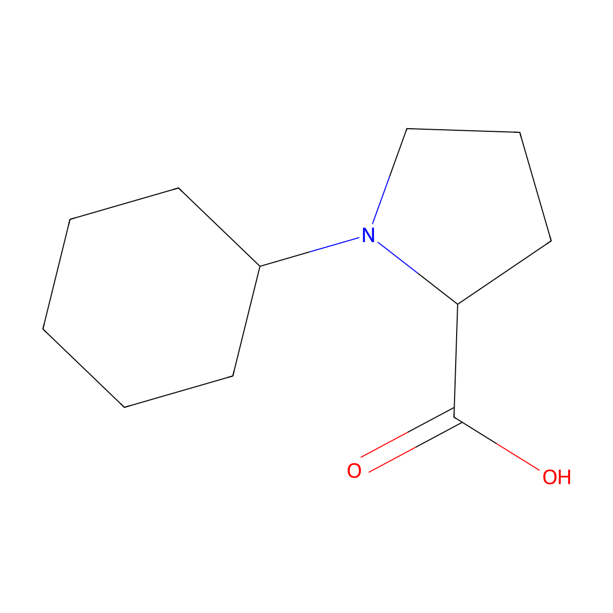 1-Cyclohexylpyrrolidine-2-carboxylic acid molecular structure, CAS 862902-34-9