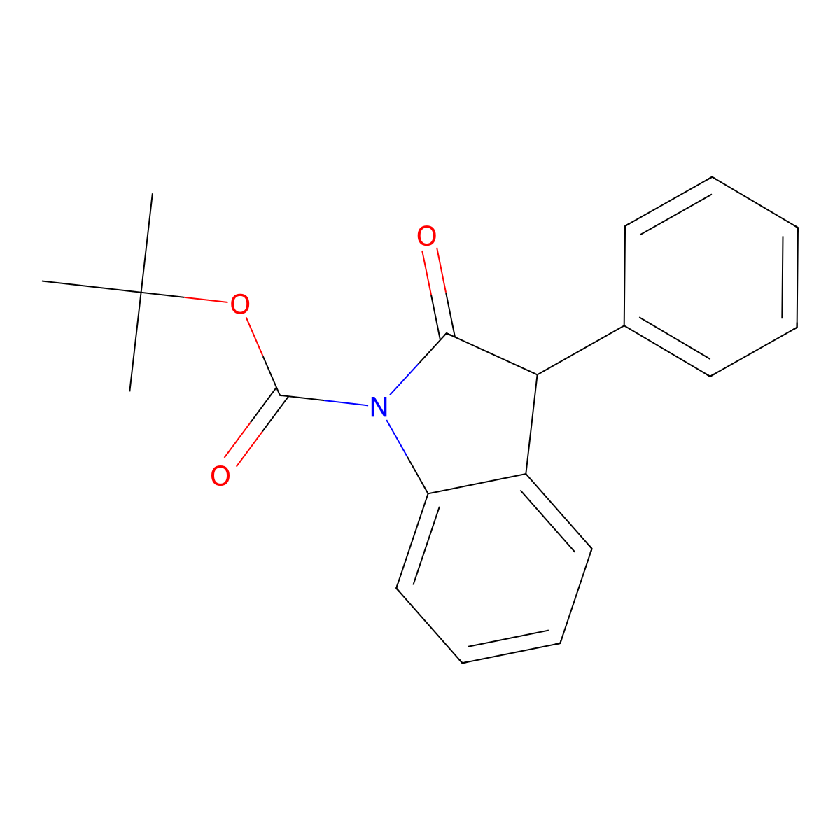 Tert-butyl 2-oxo-3-phenylindoline-1-carboxylate molecular structure, CAS 862906-97-6